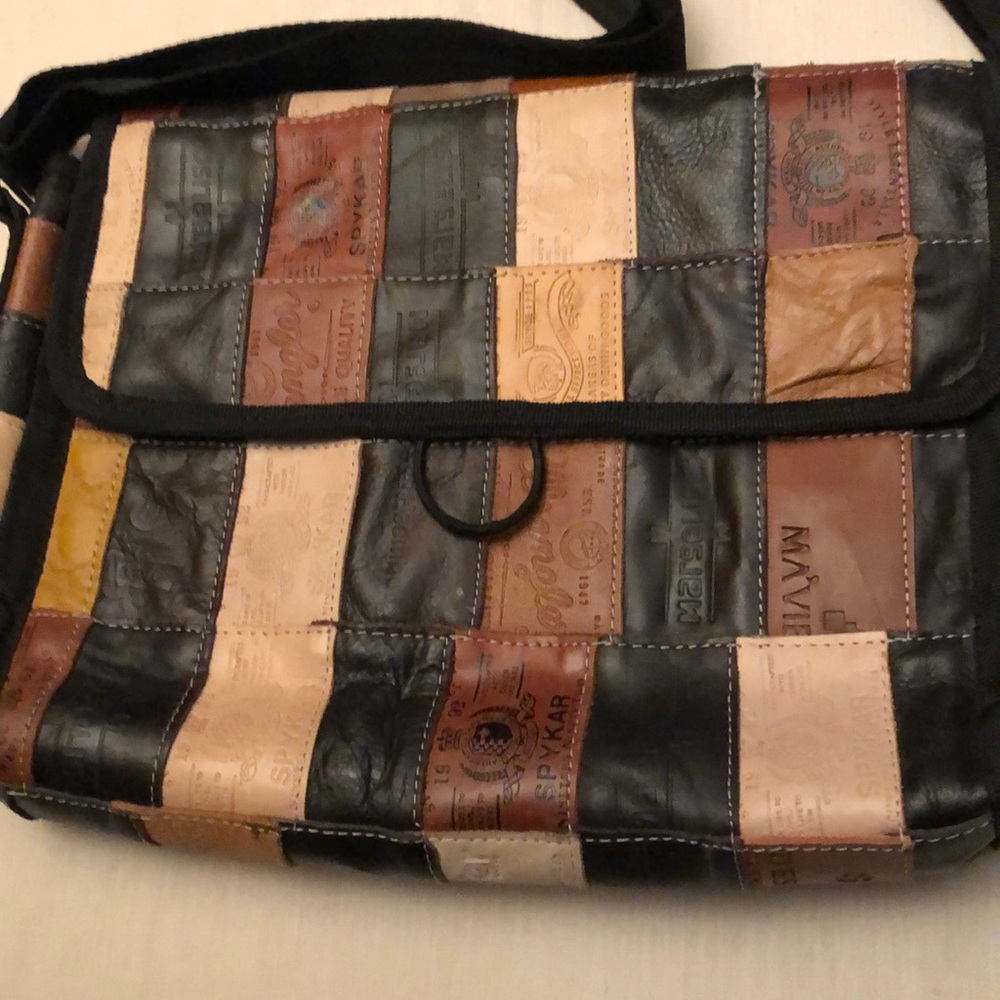 Leather Patchwork Handbag - image 7